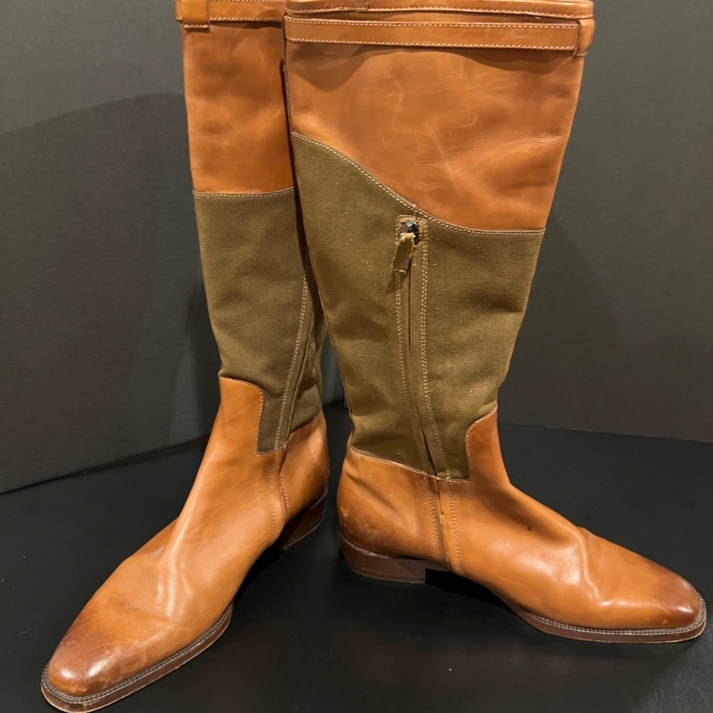 Ralph Lauren Leather and Canvas Riding Boots - LIKE NEW